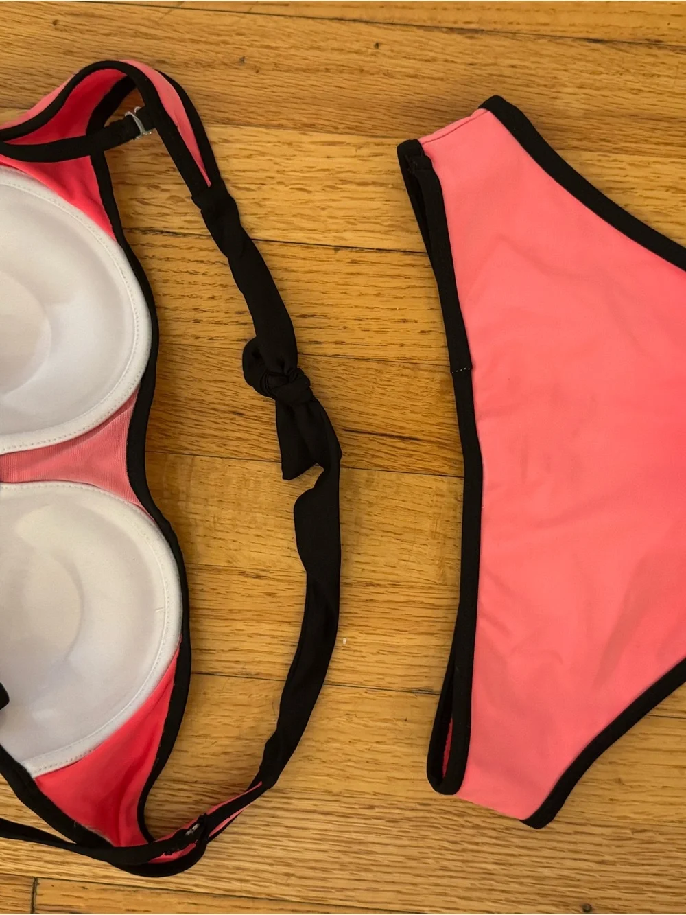 triangl swimwear Hot Pink Bikini with Black Trim